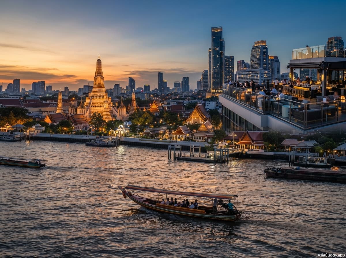 Bangkok Food, Canal & Rooftop Experience